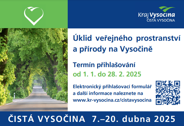 Čistá Vysočina – příjem přihlášek